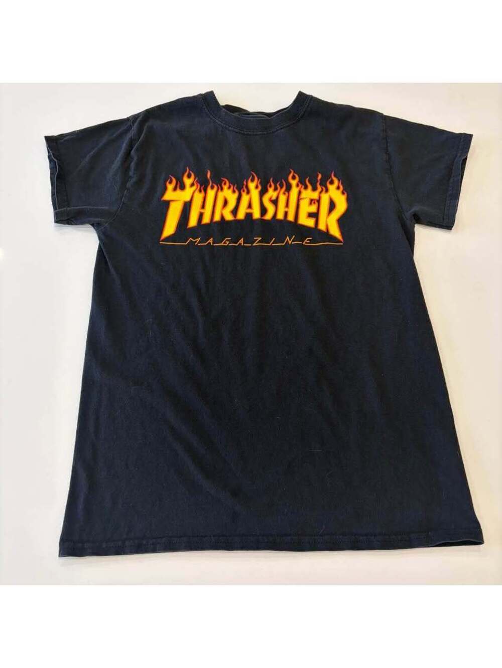 Thrasher Size Small Flame Logo T-Shirt Black